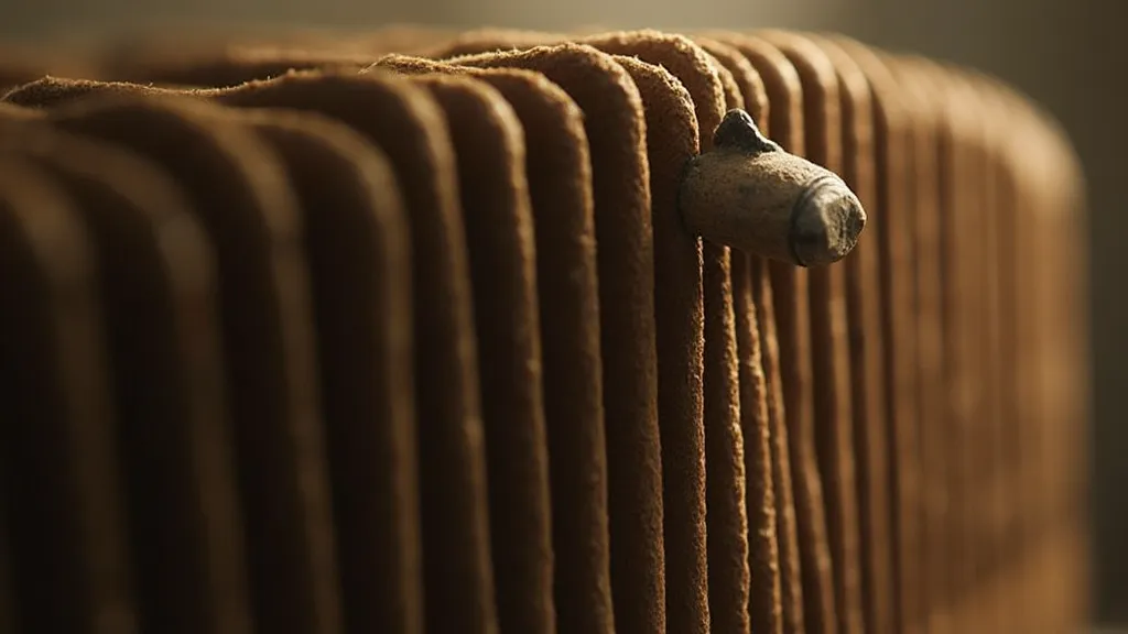 Antique accordion bellows showing wear and texture.