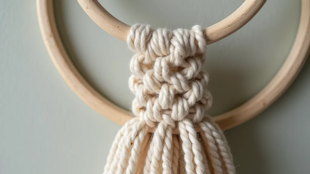 Finished tassle demonstrating half hitch knots