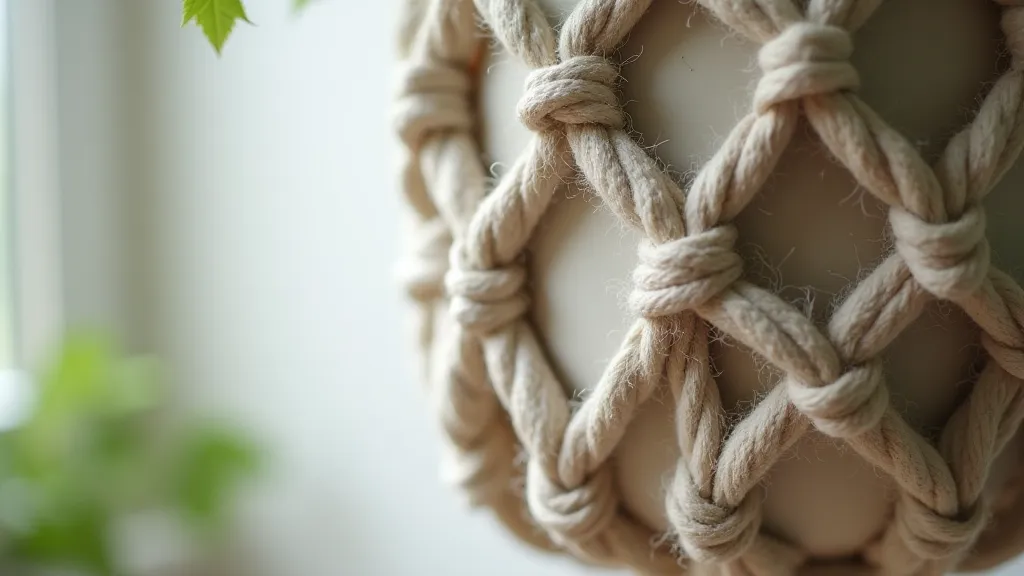 Half hitch knot texture in macrame