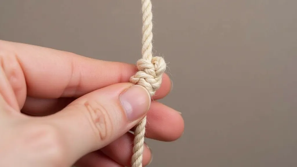 Cord setup for Lark's Head knot