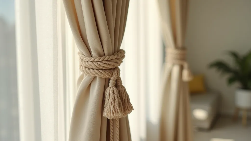 Macrame curtain tie back