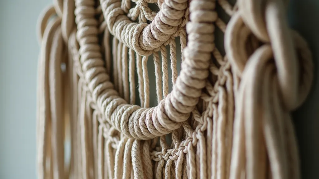 Detailed macrame knotwork
