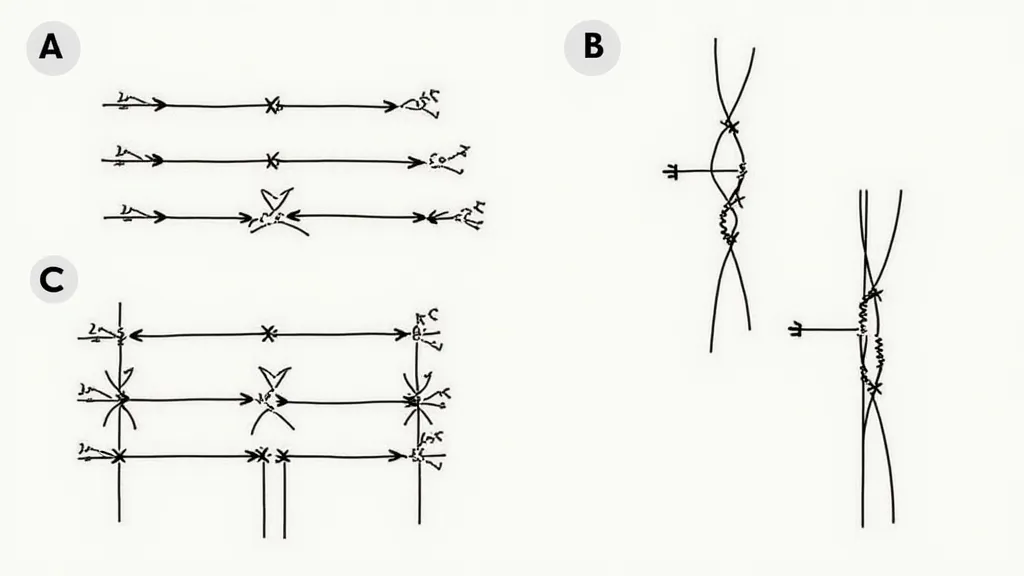 Example of a basic macrame pattern diagram with ropes, knots, and arrows.