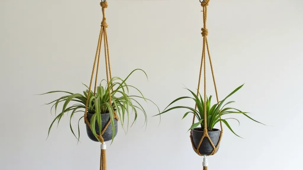 Comparison of plant hangers made with different cord thicknesses
