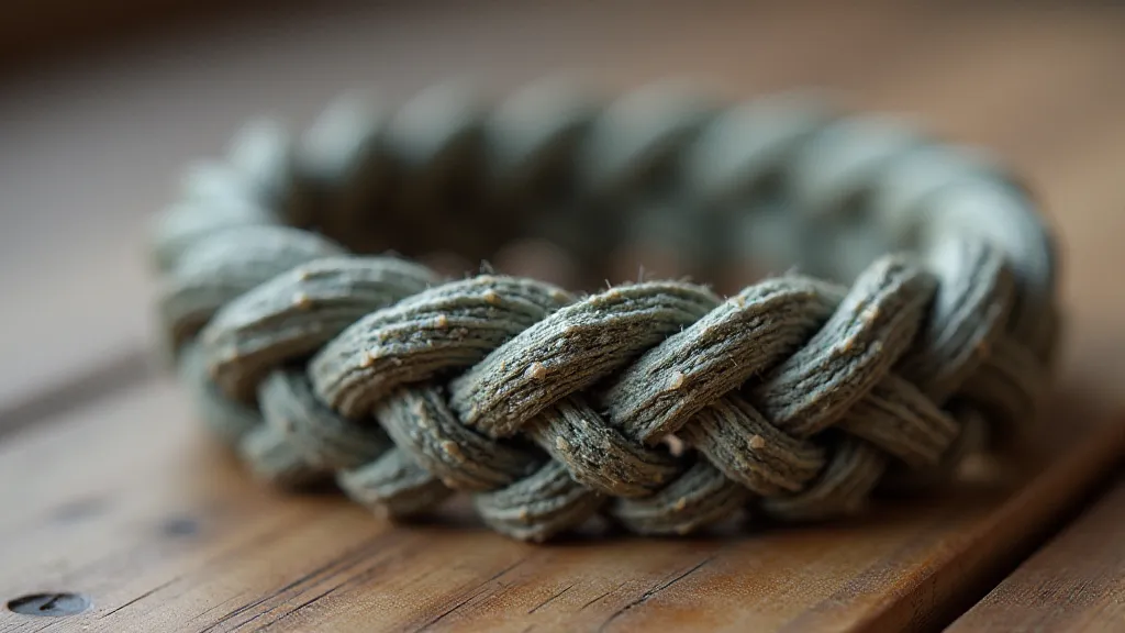 Close-up of spiral macrame bracelet