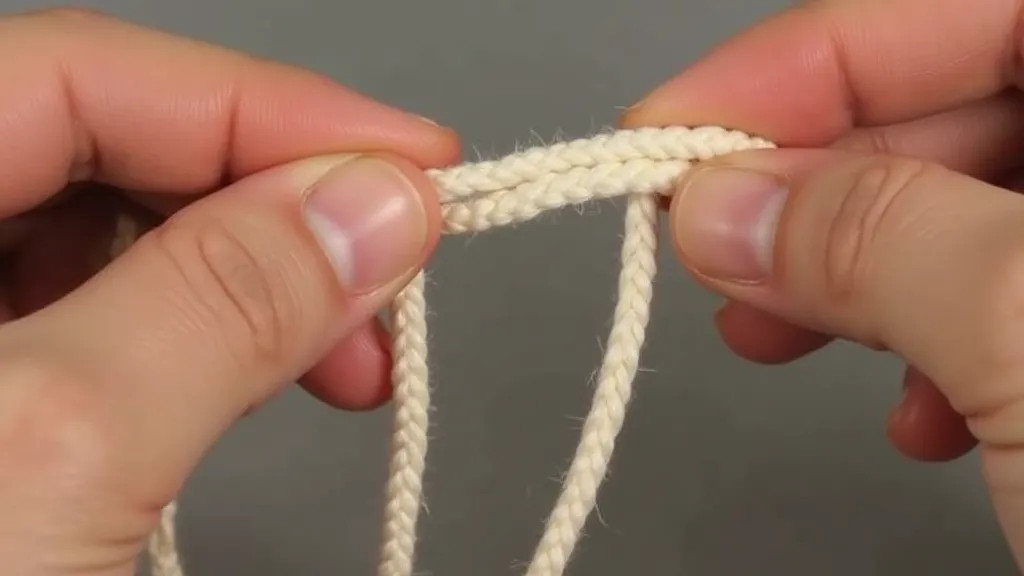 Hands tying a square knot