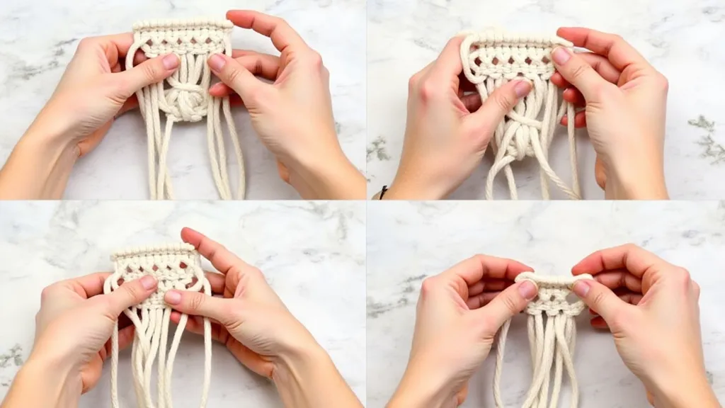 Demonstrating a square knot