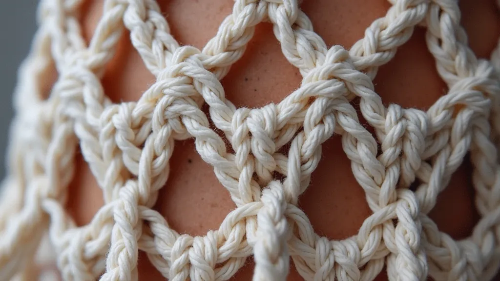 Macrame project showing tight knots