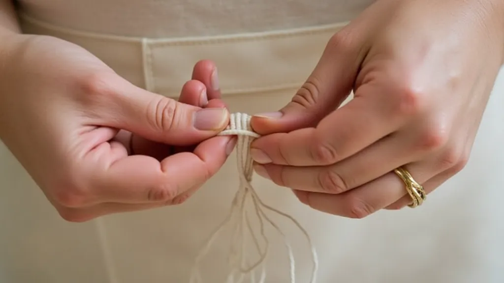 Tightening a macrame gathering knot