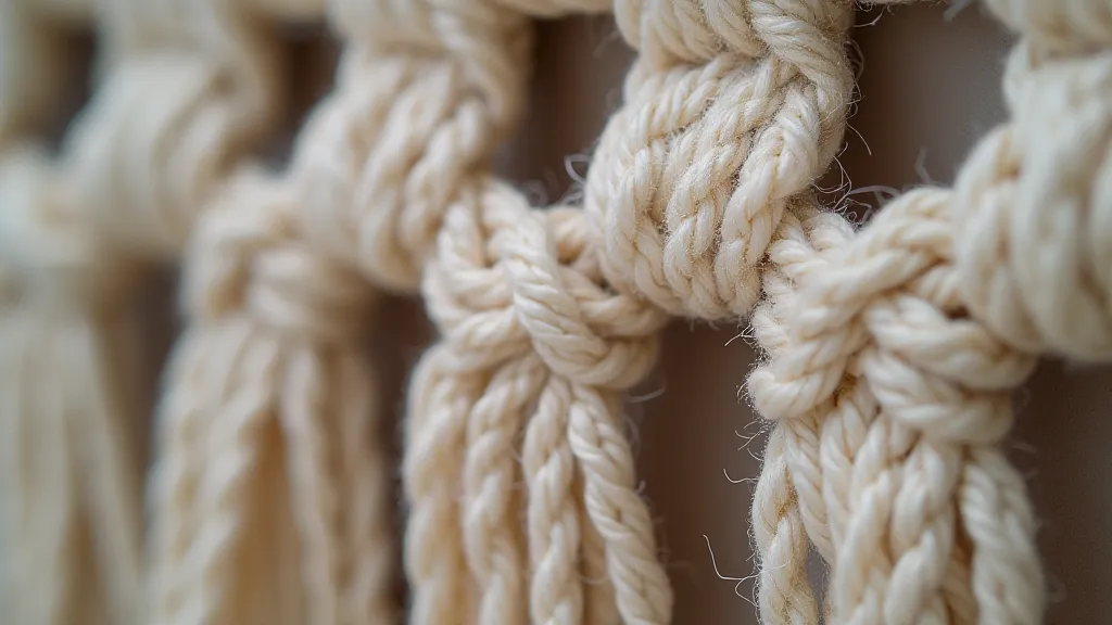 Example of uneven tension in macrame knots